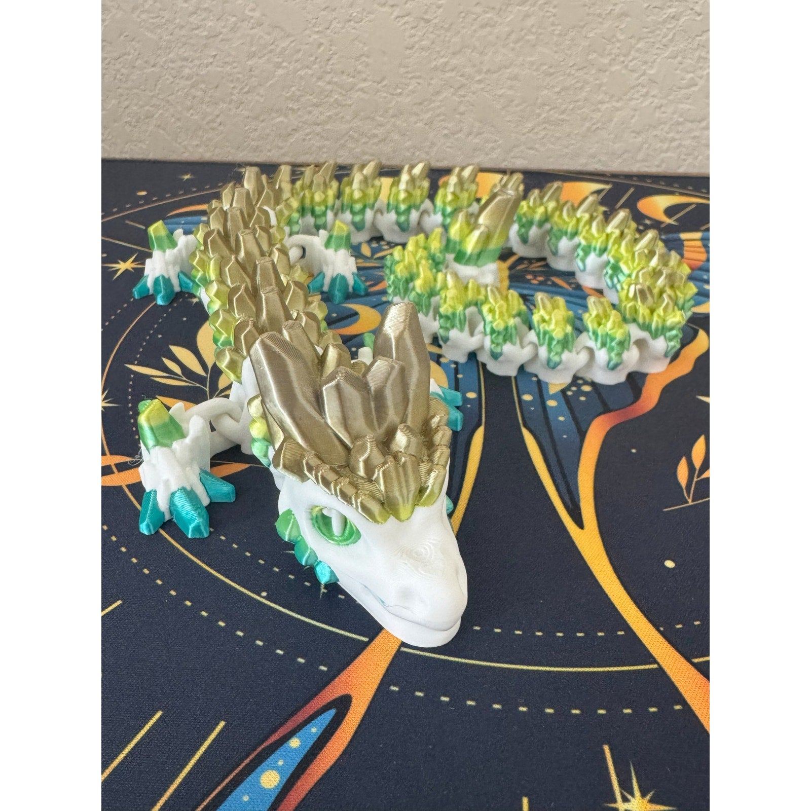 Crystal Spine Articulated Dragon – Multi-Color 3D Printed Fidget Toy