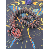 Obsidian Flame Dragon – Articulated 3D Printed Fantasy Fidget Toy (Black/Red)