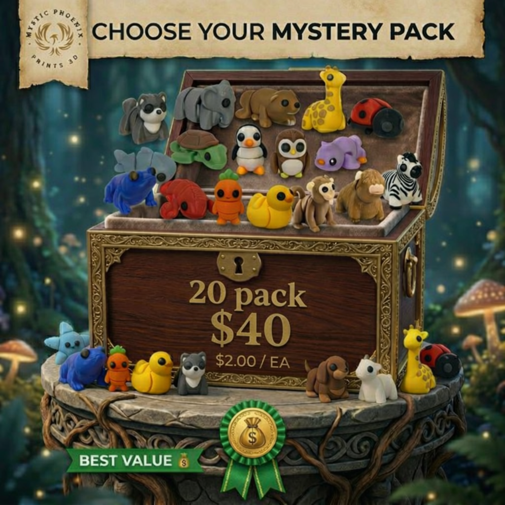 Mini Buddies – Pick Any 20 (Best Value ⭐) | Custom 3D Printed Animal Fidgets Bundle