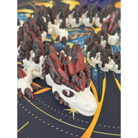 Ashfang Crystal Dragon – Articulated 3D Printed Fantasy Toy (Red/Black/White)