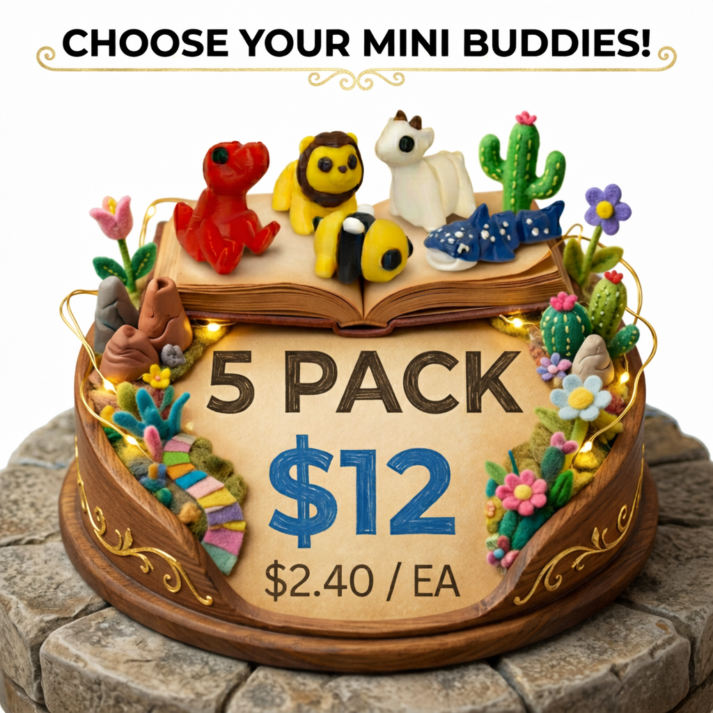 Mini Buddies – Pick Any 5 | Custom 3D Printed Animal Fidgets Bundle
