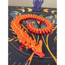 Blazebite Crystal Dragon – Articulated 3D Printed Fantasy Fidget Toy (Orange/Red)