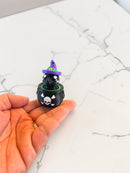 Peekaboo Crow Cauldron – 3D Printed Halloween Fidget Clicker Keychain