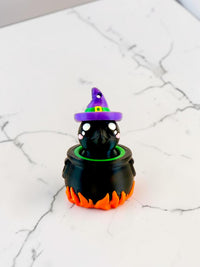 Peekaboo Bonfire Crow Cauldron – 3D Printed Halloween Fidget Clicker Keychain