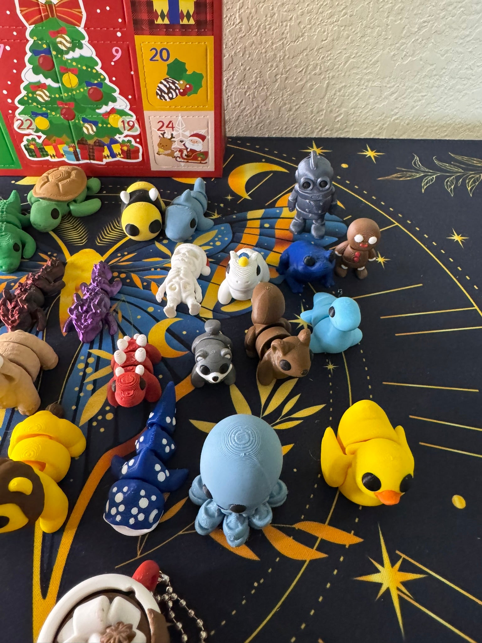 Advent Calendar Surprise Box | 24 Chibi 3D Printed Creatures & Holiday Minis | Christmas Countdown Gift for Kids and Collectors