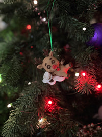 Funny Christmas Reindeer Ornament – Tipsy Rudolph with Eggnog