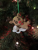 Funny Christmas Reindeer Ornament – Tipsy Rudolph with Eggnog