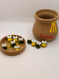 Honey Bee Tic-Tac-Toe Game Set – Cute Bee Game with Honey Pot Storage | Family Game Night