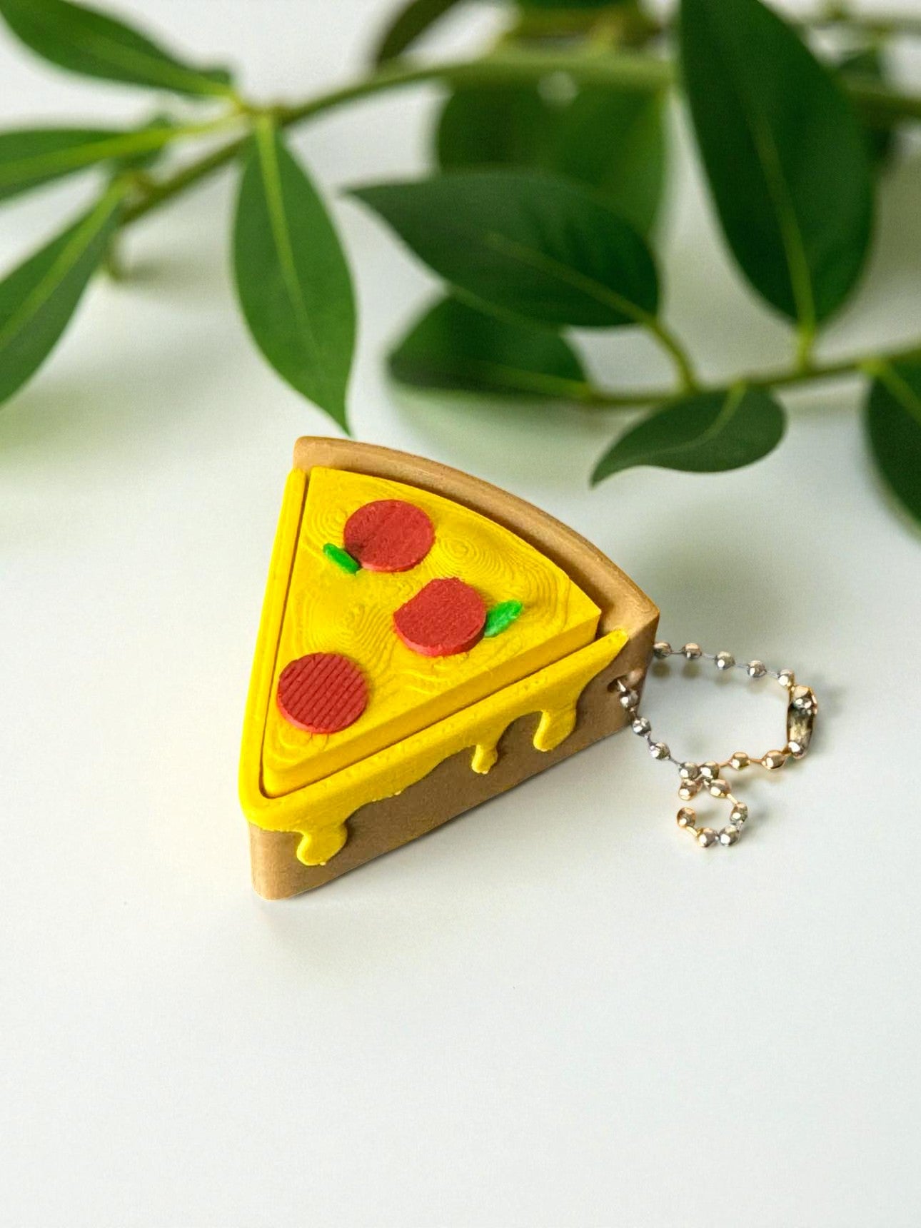 Pizza Slice Fidget Clicker Keychain