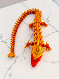 Crystal Spine Dragon – Articulated 3D Printed Fidget Dragon | 7 Colors