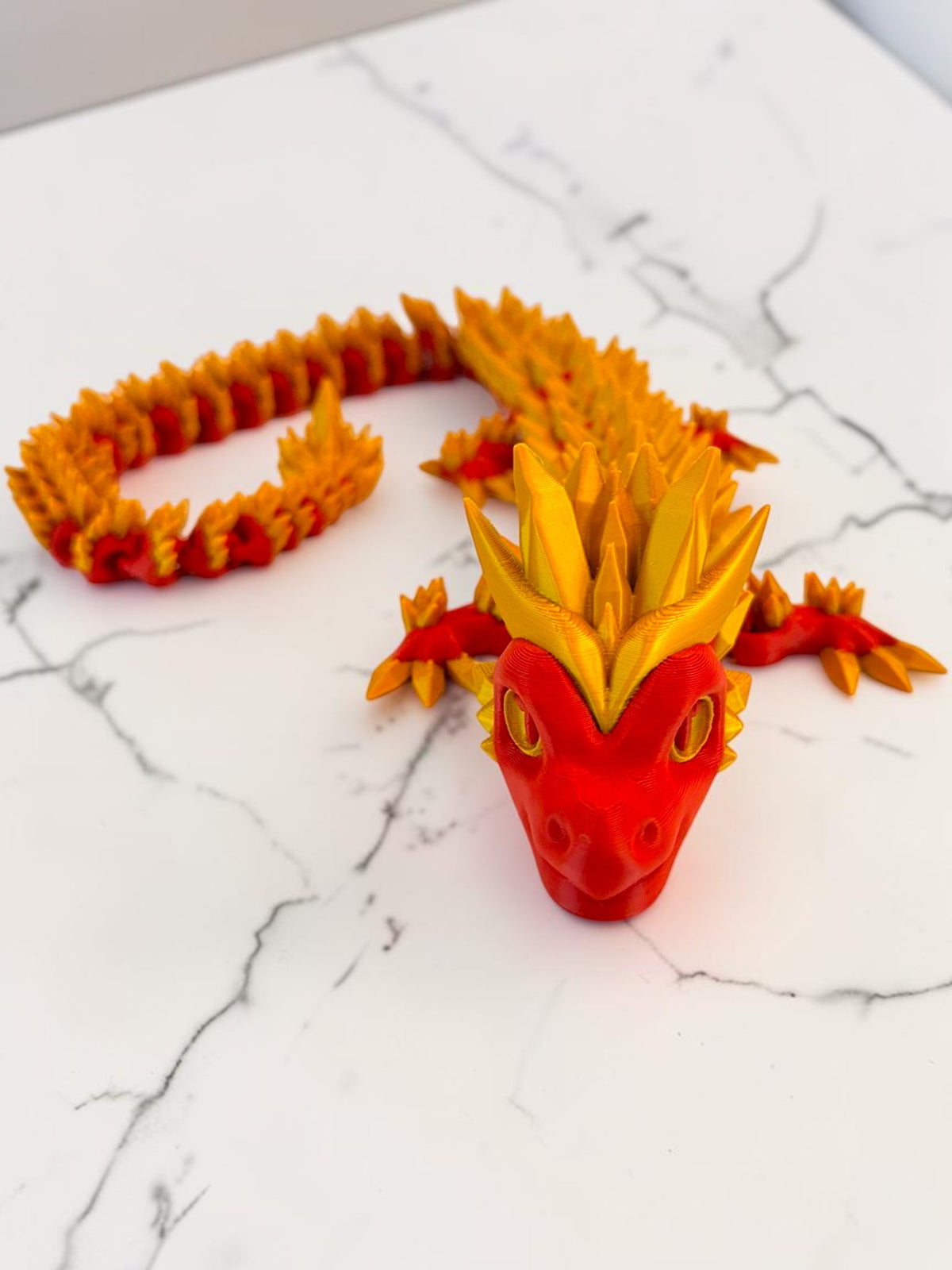 Crystal Spine Dragon – Articulated 3D Printed Fidget Dragon | 7 Colors