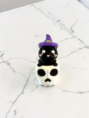 Peekaboo Skull Cat – 3D Printed Halloween Fidget Clicker Keychain