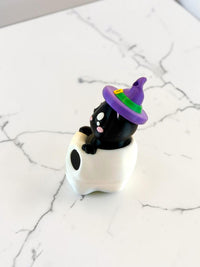 Peekaboo Skull Cat – 3D Printed Halloween Fidget Clicker Keychain