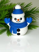Snowman with Blue Hat Fidget Clicker Keychain