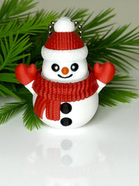 Snowman with Red Hat Fidget Clicker Keychain