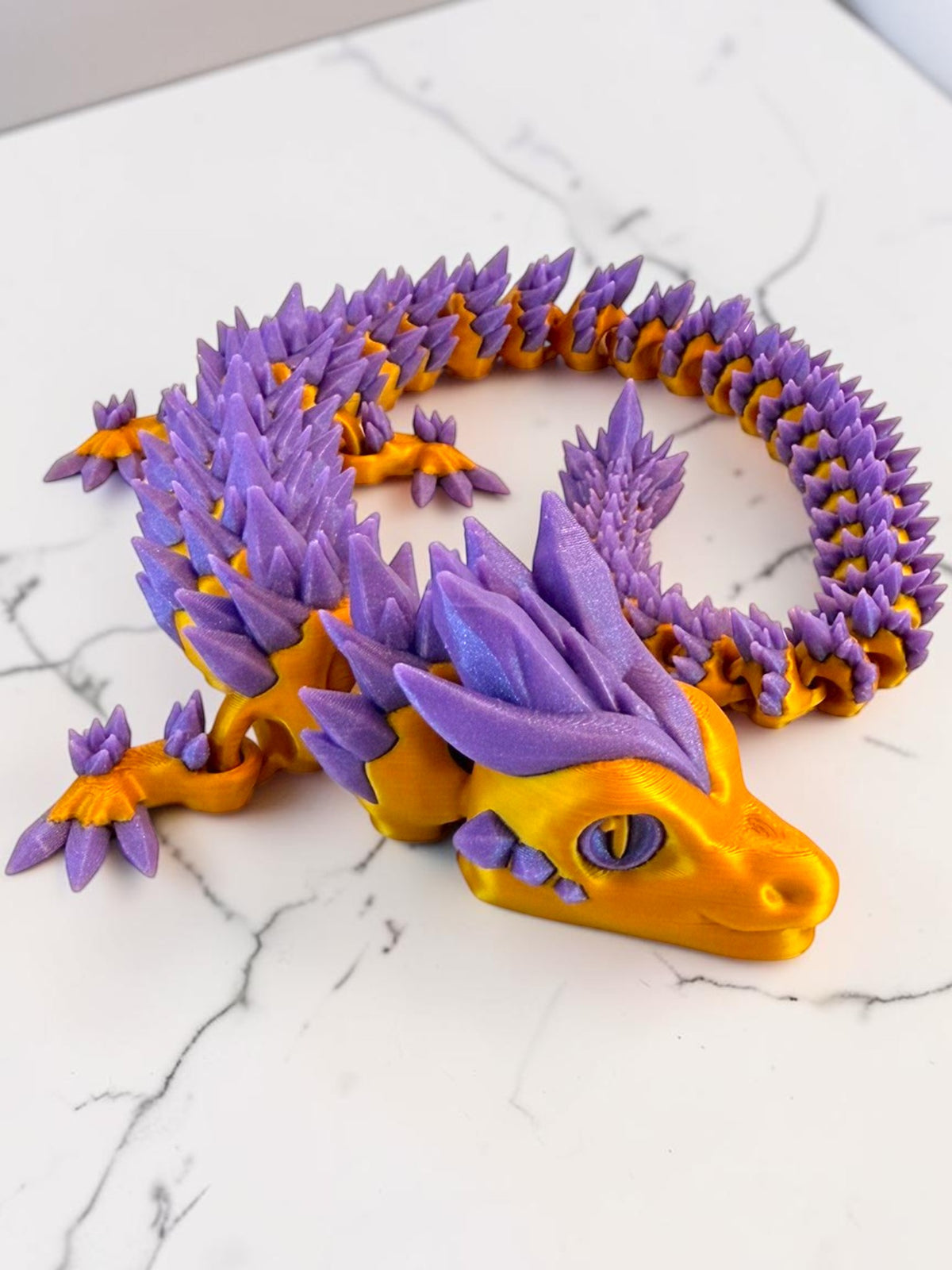 Crystal Spine Dragon – Articulated 3D Printed Fidget Dragon | 7 Colors