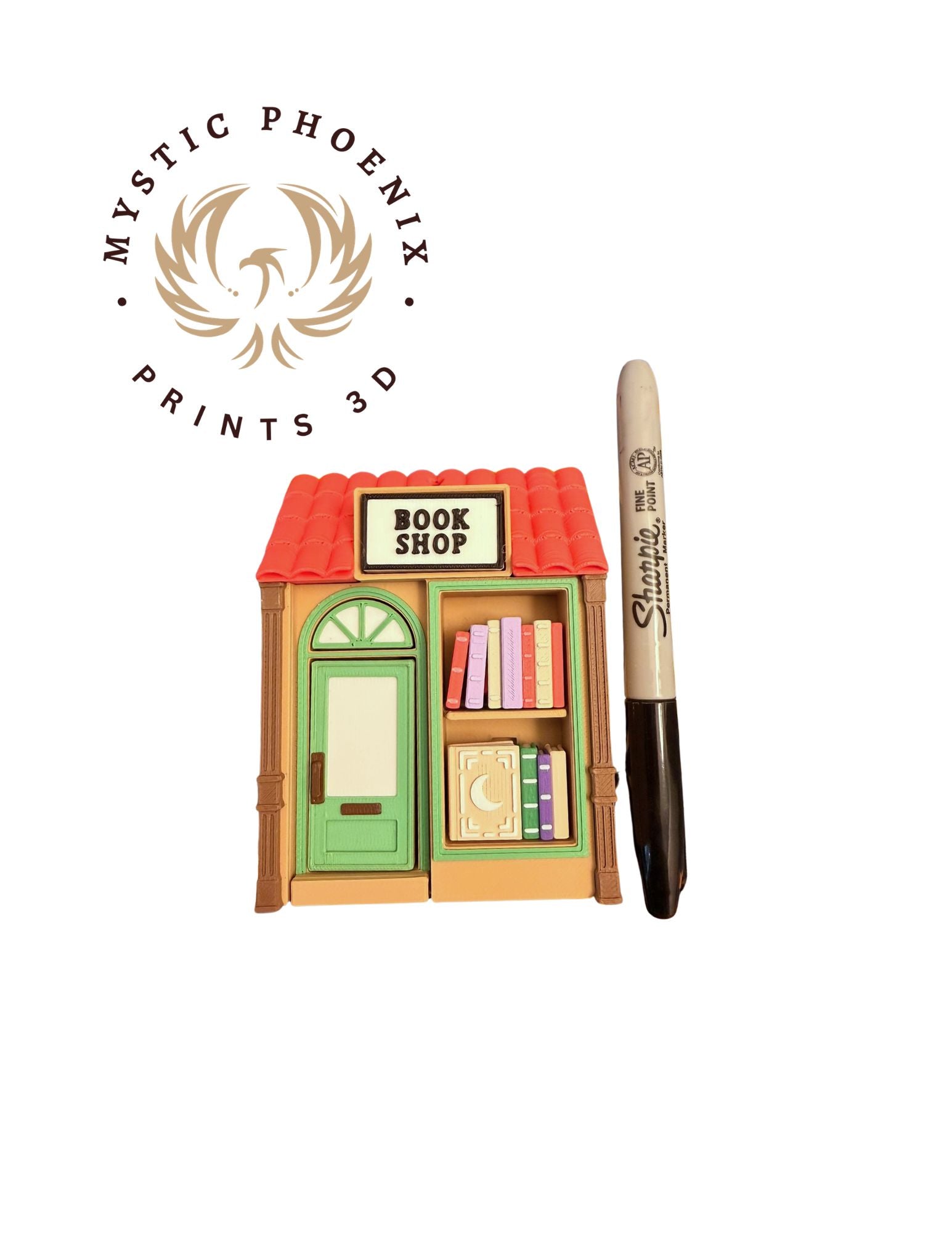Mini Book Shop Fidget Clicker – 3D Printed Desk Toy for Book Lovers | Stress Relief Clicker