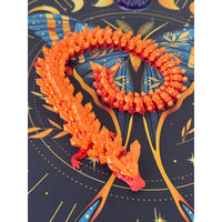 Blazebite Crystal Dragon – Articulated 3D Printed Fantasy Fidget Toy (Orange/Red)