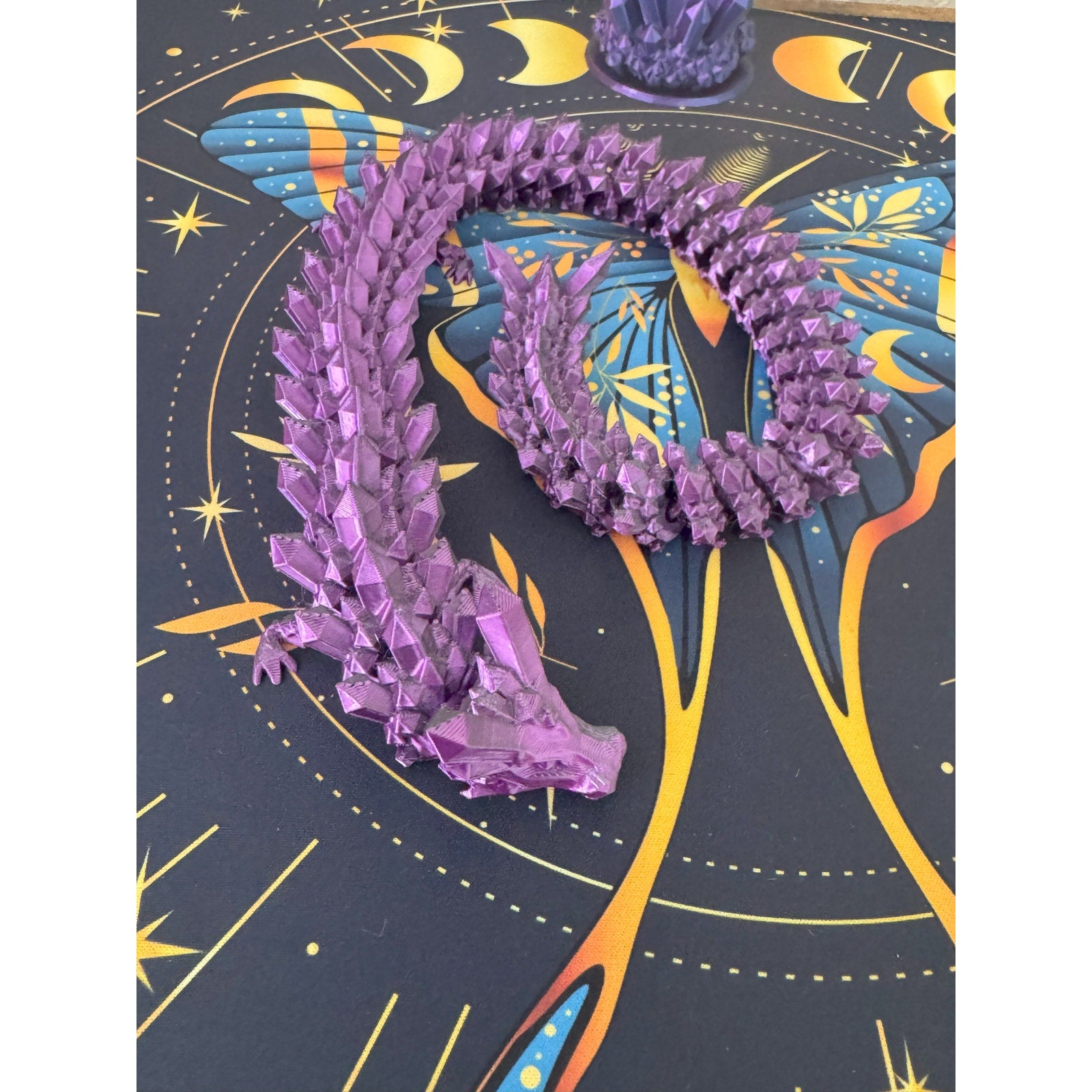 Amethyst Crystal Dragon – Articulated 3D Printed Fantasy Fidget Toy