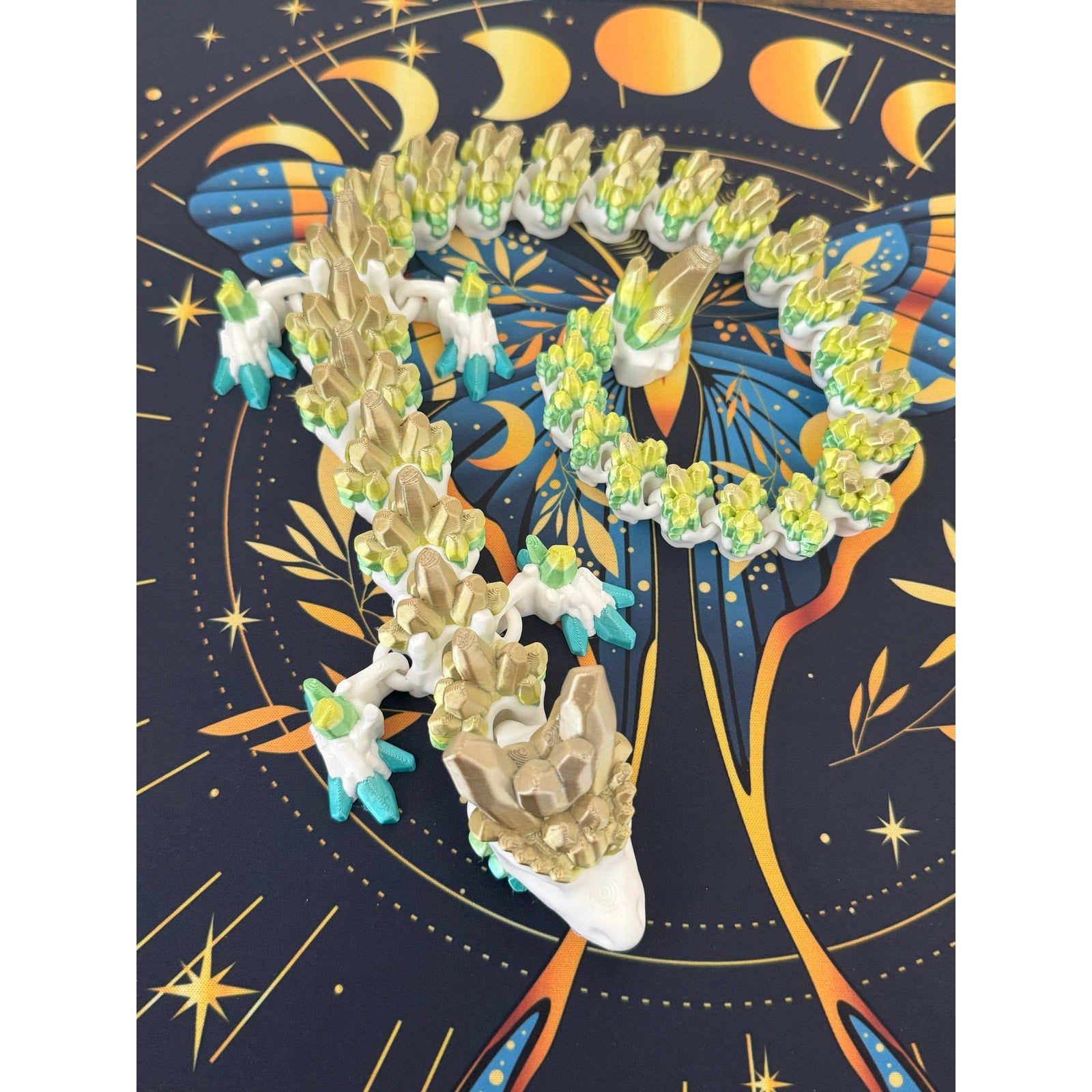 Crystal Spine Articulated Dragon – Multi-Color 3D Printed Fidget Toy