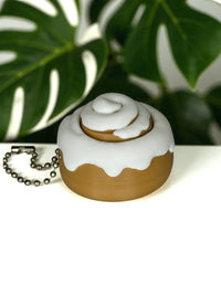 Cinnamon Roll Fidget Clicker Keychain