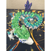 Crystal Spine Dragon 24" – Articulated 3D Printed Fantasy Fidget (Green/Blue)