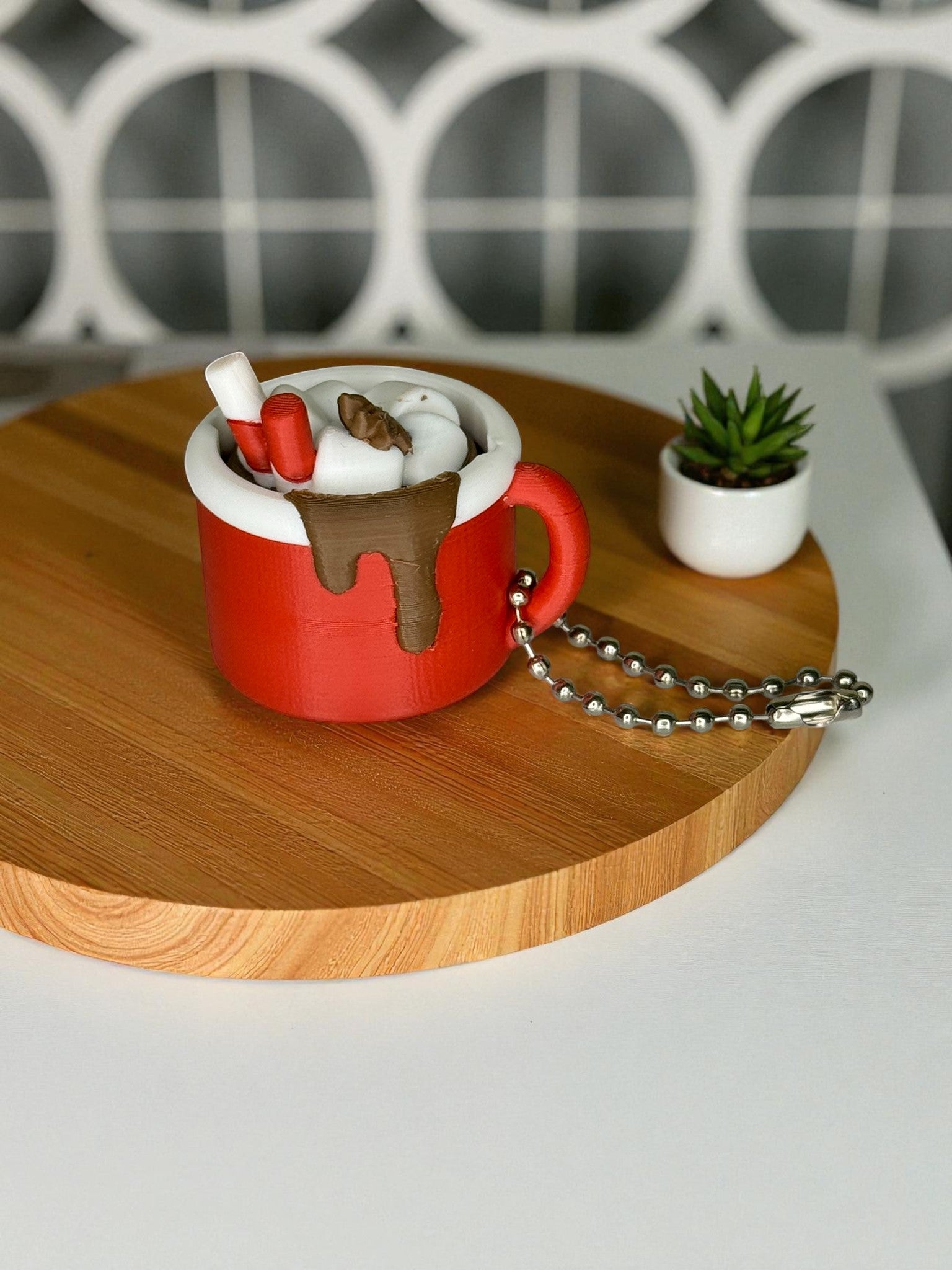 Hot Cocoa Fidget Clicker Keychain