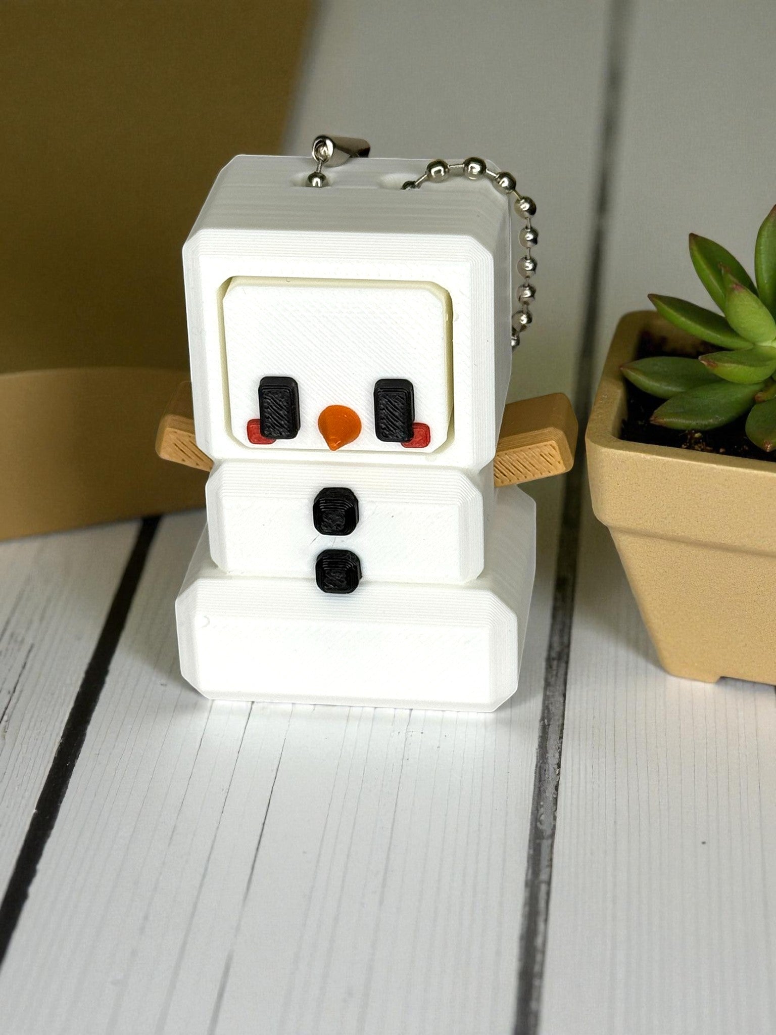 Snowman Fidget Clicker Keychain